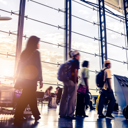 business travelers as part of a corporate travel program