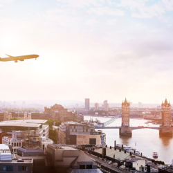 Airplane over London