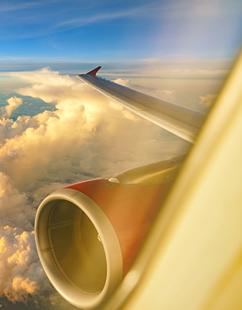 Airplane engine-sky