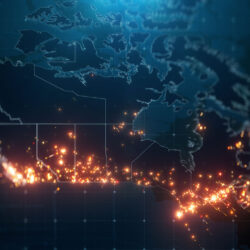 Map of Canada at night
