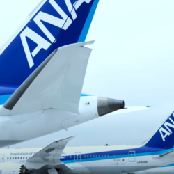 Aviation Analytics is helping make ANA a global leader. Picture of two ANA jets on the tarmac.